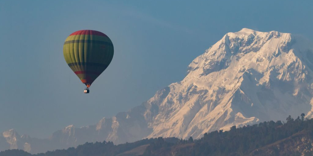Hot air balloon ride in Nepal